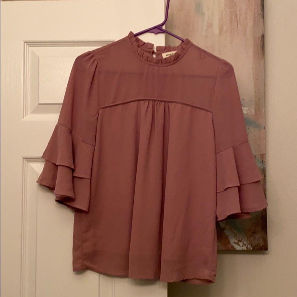 Flowy mauve-colored blouse